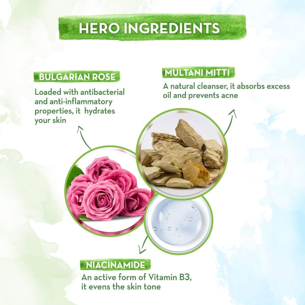 DK Multani Mitti Detergente per il viso con Multani Mitti & Rosa Bulgara per il controllo dell'olio e l'acne, 100 ml, adatto a tutti i tipi di pelle, idratante e delicato, senza parabeni, senza