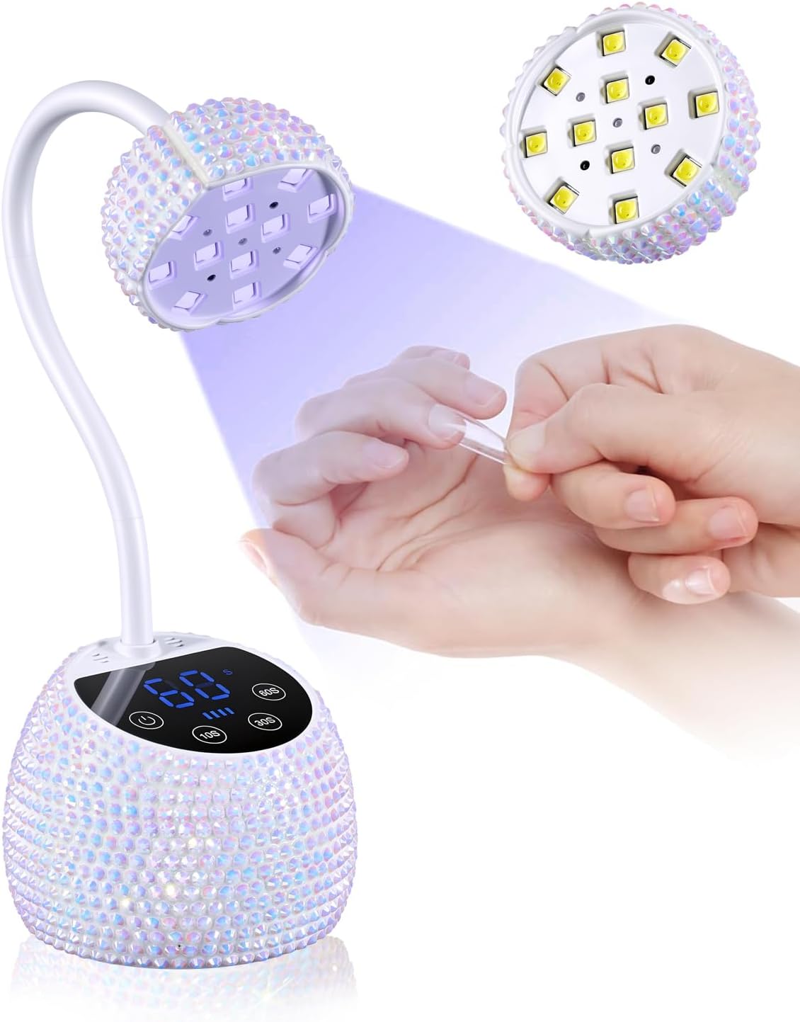 Makartt Gooseneck Flash Cure Lamp for Home DIY Salon Use Cordless UV Light