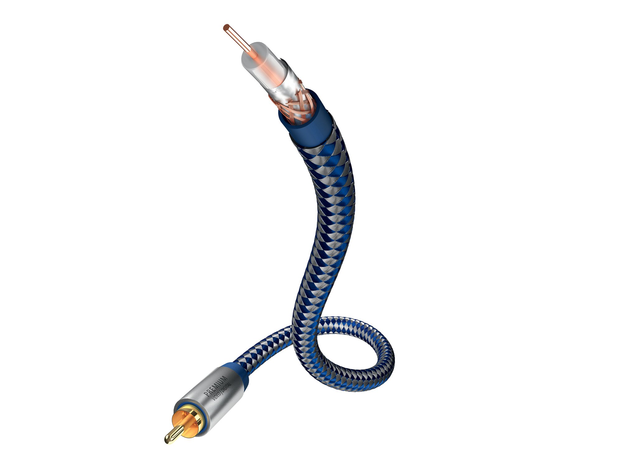 Inakustik Premium Cinch-Kabel – 3 M, Blau, 24k Vergoldet, Für Video/Digital-Signale