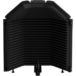 Paneles Absorbentes De Ruido XTUGA Escudo de aislamiento de micrófono de grabación con filtro pop, espuma absorbente de alta densidad para filtrar la voz, cubierta insonorizada plegable cerrada superior para equipo de grabación