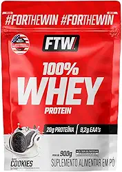FTW Whey Protein 100% Concentrado - Suplemento Proteico para Atletas - Auxilia na Formação de Músculos para seus Treinos - Fonte de Proteína de Alto Valor Biológico - Sabor: Cookies - Refil 900g