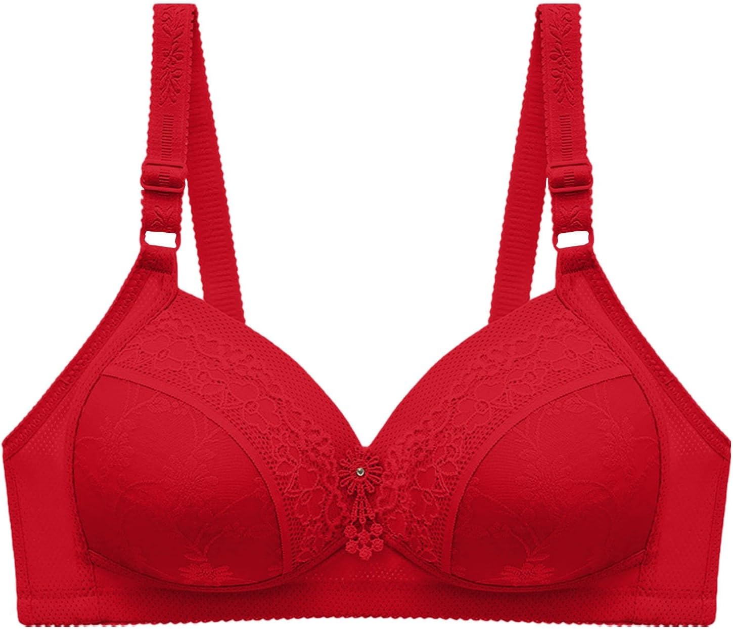 Push Up Bras for Wmen Front Shaped Cup Middle and Elderly Underwear Without Wires Vest Large Size Women's Printed Bra T-Shirt Women Wireless Padded Non Wired Support UK Back Fat 36C