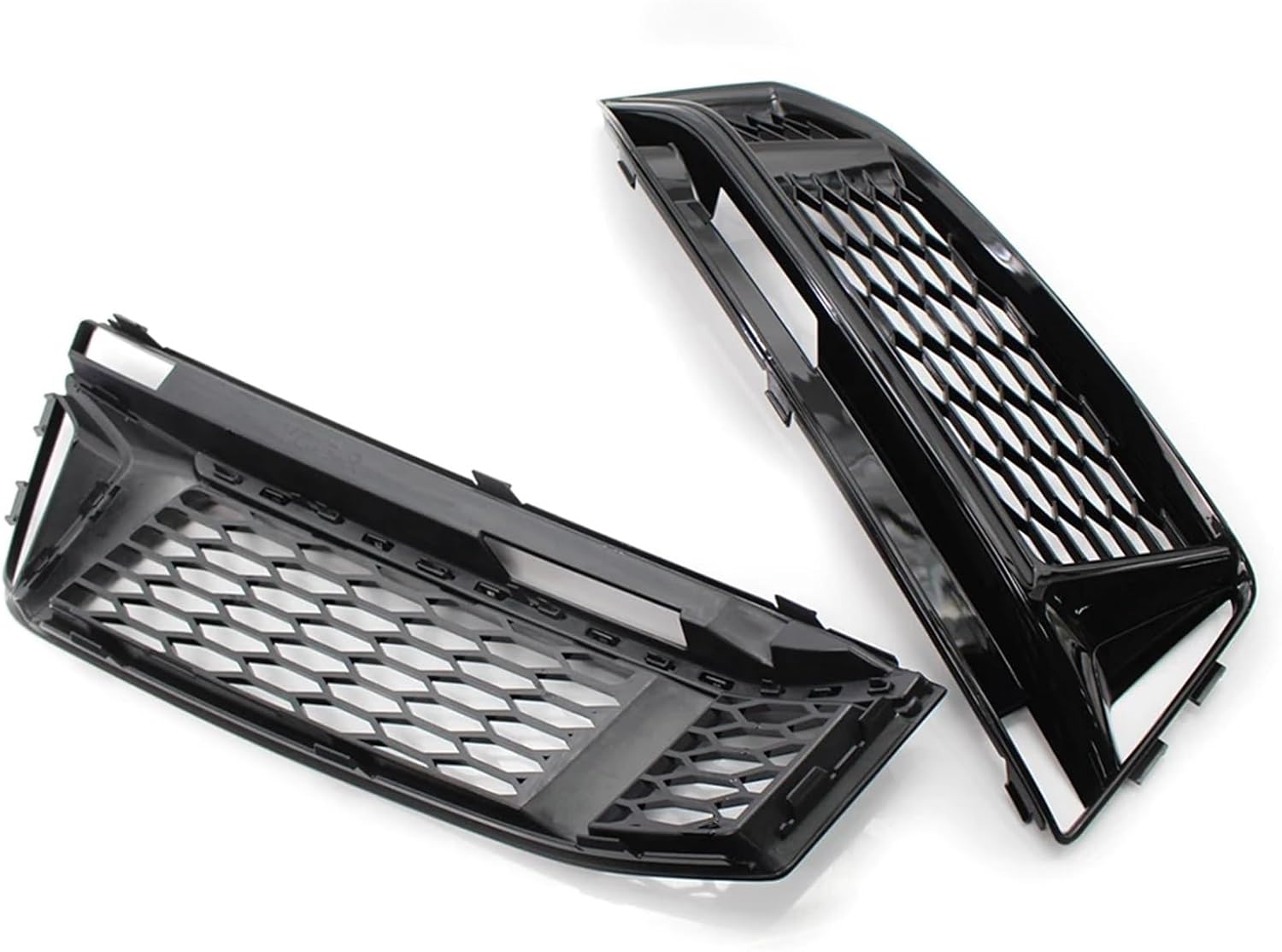 Fog Lamps Cover Front Fog Light Grill S4 A4 B9 SLine for Gloss Black Honeycomb Style