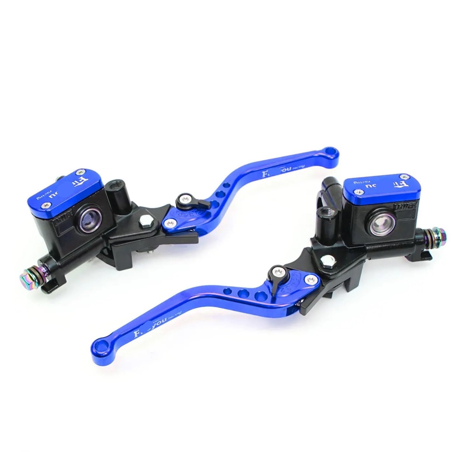 Ywqjiopm One Pair Blue Motorcycle Brake Clutch Lever 22Mm Motorcycle Brake Pump Lever Handle Hydraulic Clutch Master Cylinder Brake Clutch Lever Handle Clutch Lever