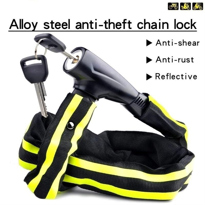 Lucchetti per Bici Heavy Duty/Catena per Bicicletta/Lucchetto per Bicicletta, Codici per Bici, Moto, Porte, cancelli e recinzioni (Chiave Verde)