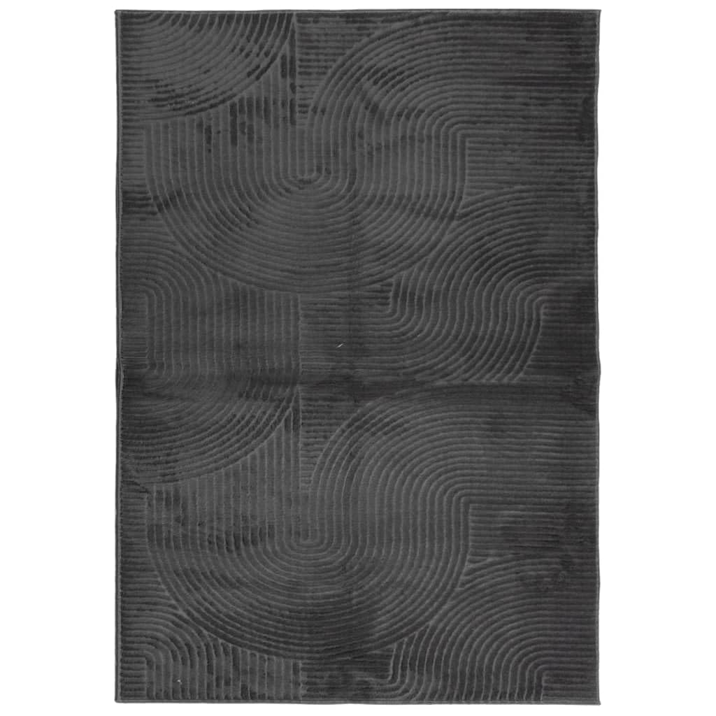 Makastle Tapis Anthracite 140 x 200 cm en 100% Polyester à Poils Courts 8 mm avec Envers Antidérapant