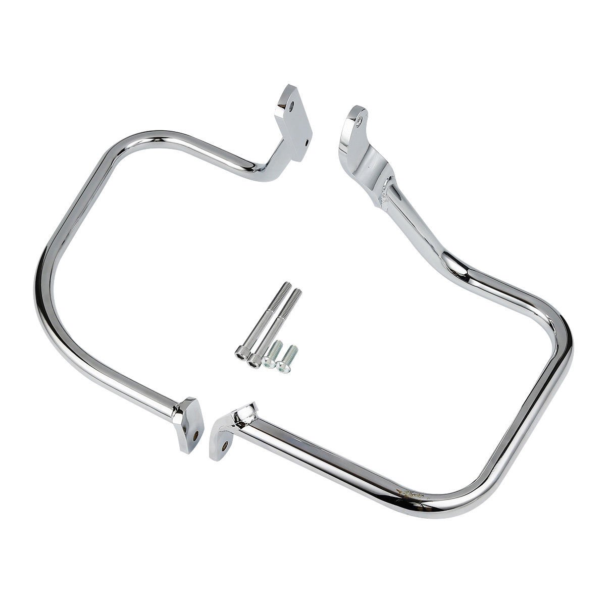 TCT-MOTORPARTS Saddlebag Guard Rails Rear Support Bar Fit for Harley Heritage Softail Classic 2000-2017 FLST FLSTC; 2000-2005 FXST FXSTB FXSTS Models Chrome 2016 2015 2014