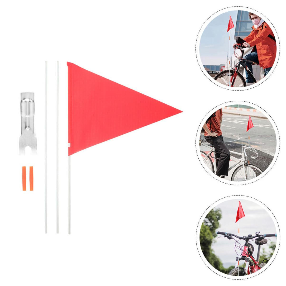 ifundom 5 Piezas Bandera de Seguridad para Bicicleta con Bandera Triangular para y Visibilidad Bicicletas para Accesorios de Seguridad