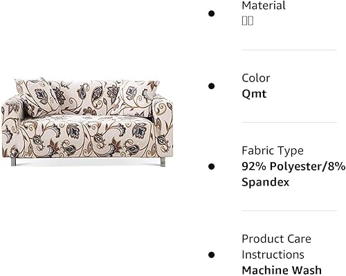 Miniatura 8 de Hoobuy Funda de sofá estampada, Funda elástica para sillón, Funda de sofá para sillón de 3 plazas con dos fundas de almohada gratis 11# (3