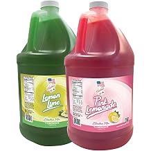 2 Flavor Half Case Pink Lemonade/Lemon Lime Slushee Mix - Half Case of 2 x 1 Gallons | 256 oz Yields Approx. 192-12oz servings per case | Mixing Ratio 7 Water to 1 Product Mix