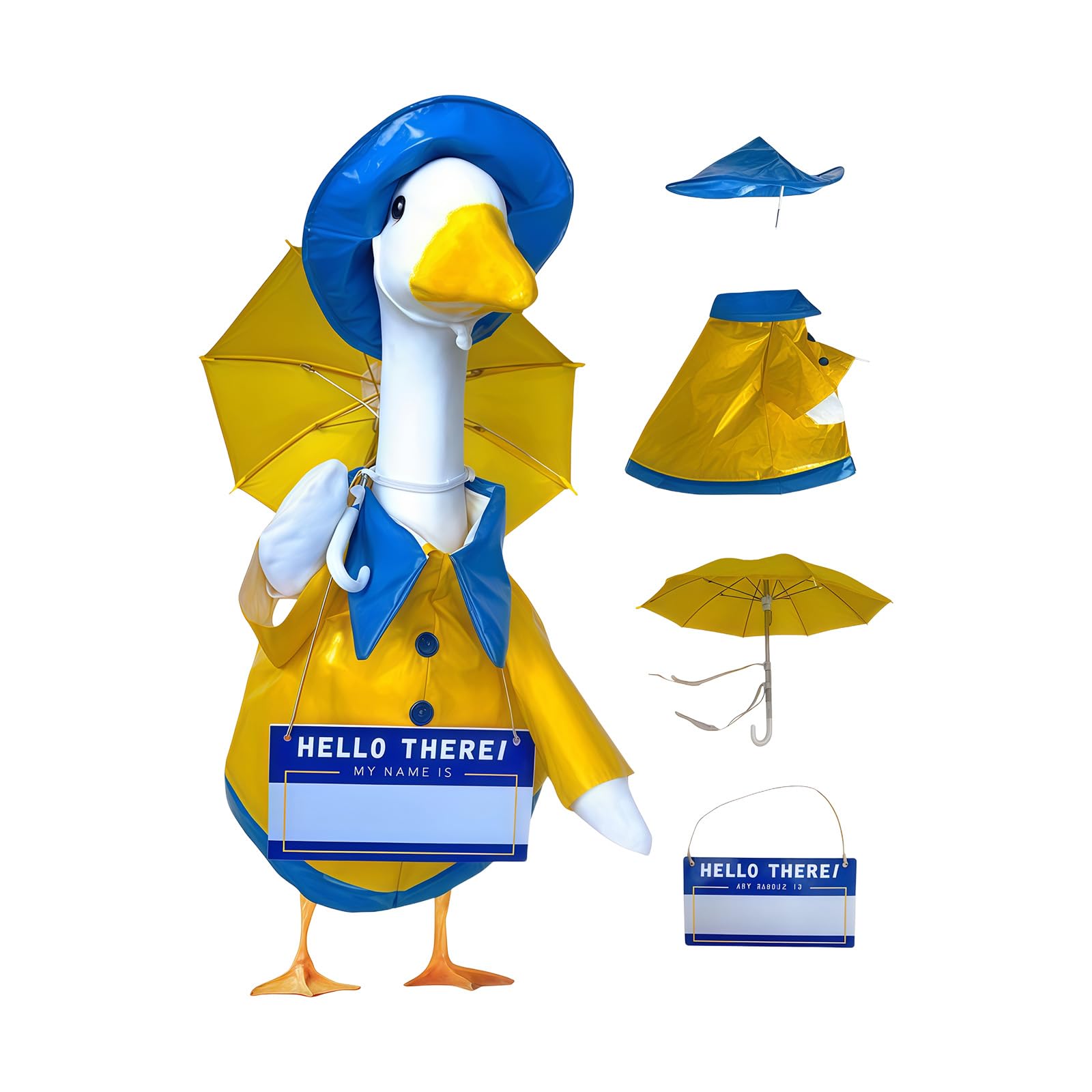 Elnwnnkc Decorative Clothing Bundles for Large Fake Geese Tear Resistant Fabric with Themed Rainy Day Design Geese Outfit Garden Decoration Set