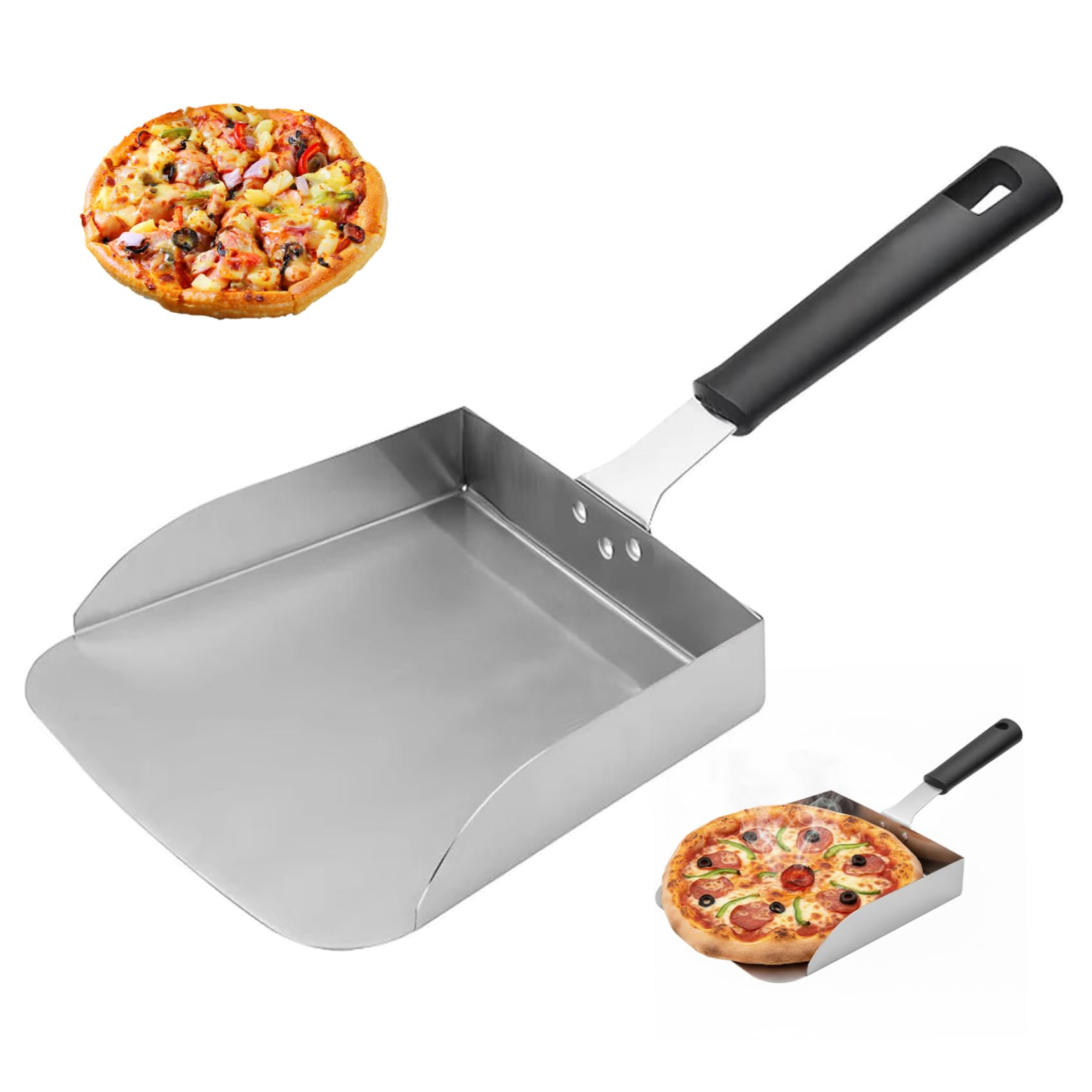 Spatule à plancha en acier inoxydable grattoir alimentaire pour gril