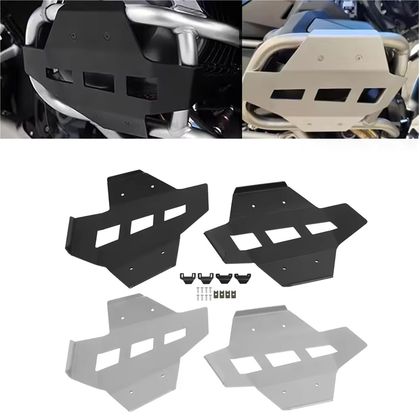 Motocykl Przednia Osłona Chłodnicy Osłona głowicy cylindra silnika, pokrywy zaworów, zderzaki ochronne Pasuje do Bmw R 1250 GS 1250GS ADV R1250 Adventure(Silver)