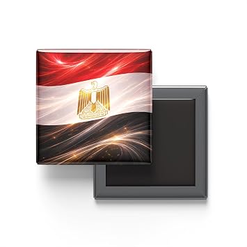 M s r - Abstract Efektli Bayrak - Bask l  Kare Buzdolap Magneti