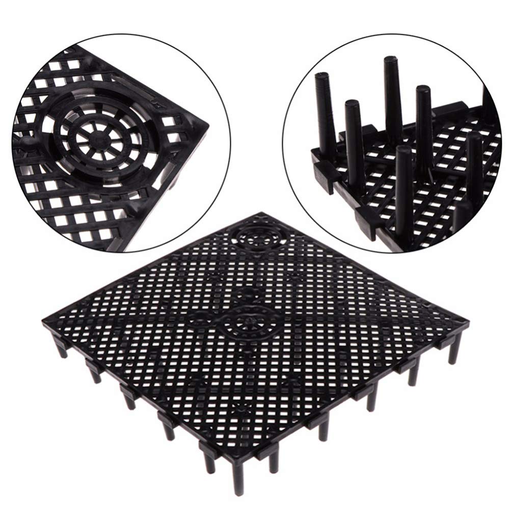 POPETPOP 10 Plaques Filtrantes Inférieures en PVC pour Aquarium 5.91X5.91X1.06 Pouces Panneaux De Filtration sous Gravier Adaptés pour Réservoirs De Poissons Et Séparation Efficace