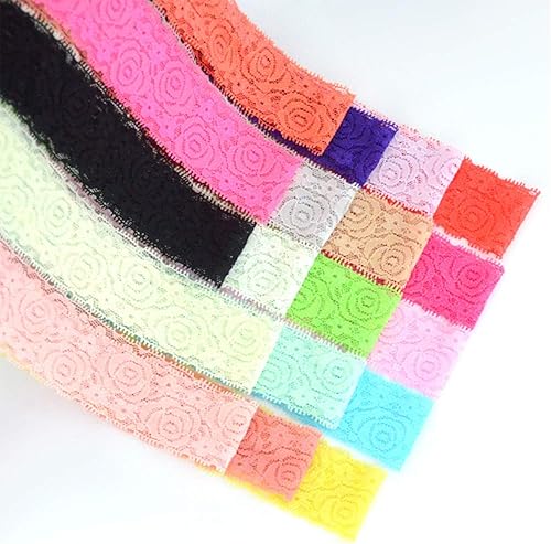 Miniatura 3 de levylisa Cinta de encaje elástica de 19 yardas de 1.57 pulgadas para manualidades, decoración rústica de boda, fabricación de lazos para el cabello