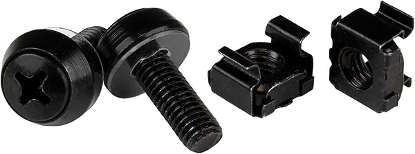 StarTech.com M5 Cage Nuts and Screw - 12 mm Rack Screws and Cage Nuts - 50 Pack - Black - Replacement Serve Rack Screws (CABSCREWM5B) - 4