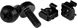 StarTech 50er-Pack M6 12mm Schrauben & Käfigmuttern, 19/10 Zoll, Schwarz