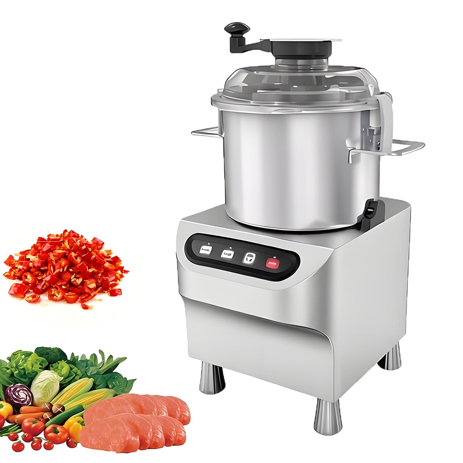 Tritatutto da Cucina Elettrico in Acciaio Inox, Doppia velocità 5L