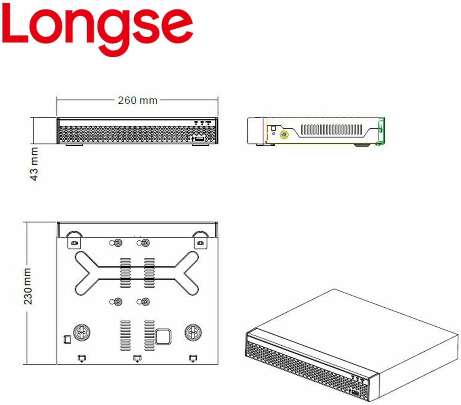 Longse XVR2008D dimensions diagram