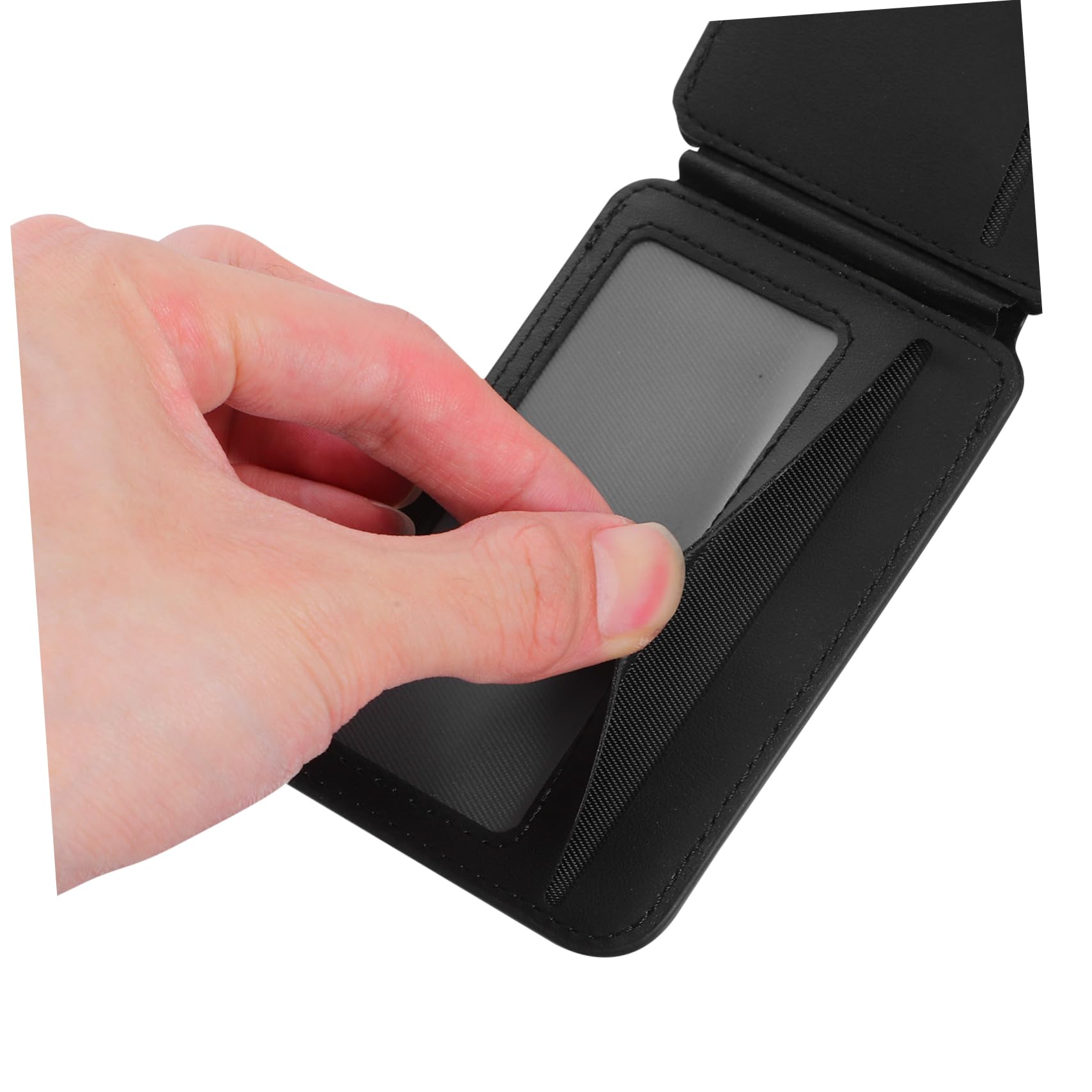 Veemoon Portacarte Magnetico per Cellulare Nero in Pu Supporto Pieghevole | Tasca per Badge e Carte di Credito, Design Multifunzione Funzione da Tavolo