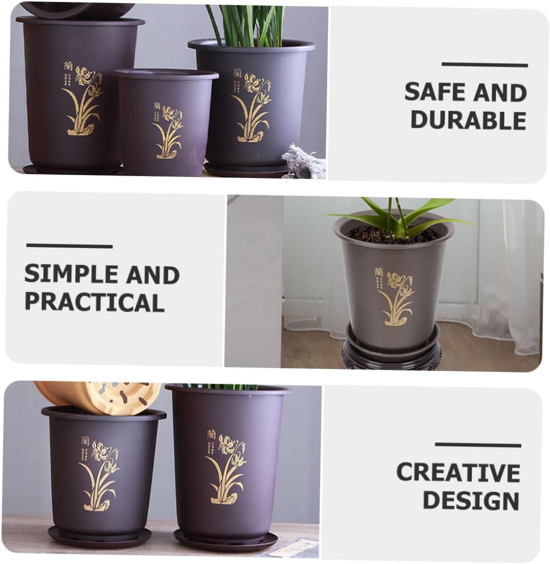 Happyyami 6 Sets Orchid Pot Plant Nursery Pots Cylinder Plant Pots House Plant Pot Gardening Pot Orchid Flower Pots Fleshy Flower Pot Window Flower Pots Bonsai Pot Planter Round Plastic