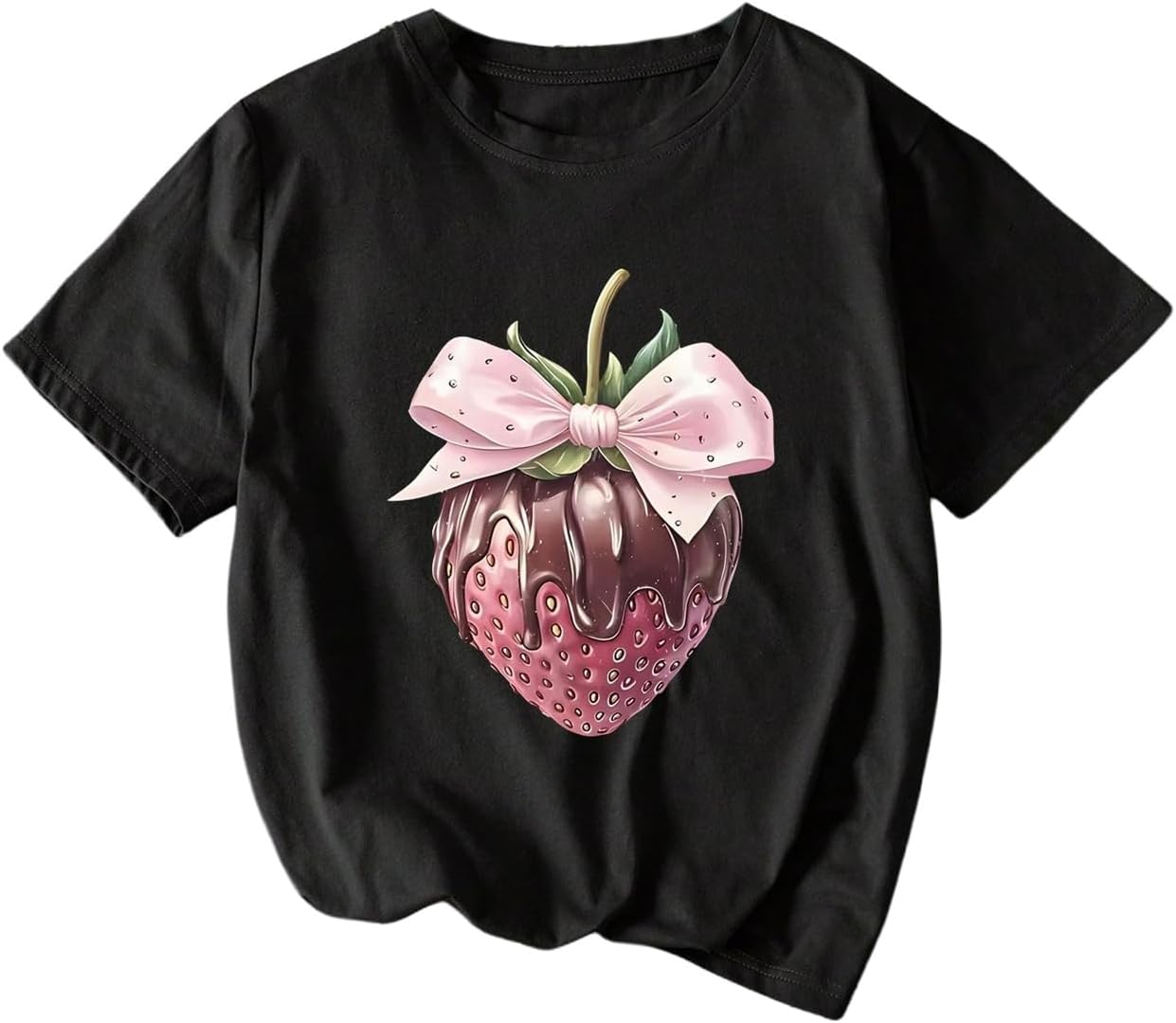 Women's Bowknot Graphic Tees Crew Neck Short Sleeve T Shirts Cute Tops Summer Tops