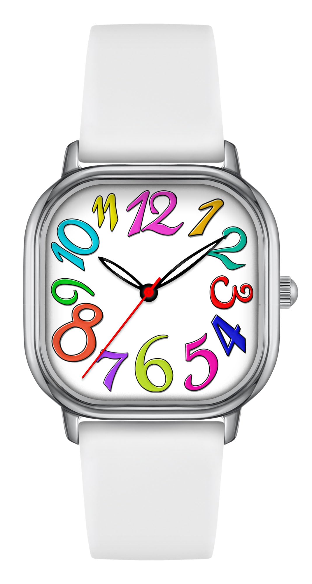 Women's Waterproof Watch, Stylish Silicone Strap for Women's Wrists 5IN-7IN, Large 32MM Dial with Easy-to-Read Arabic Numerals-image-11