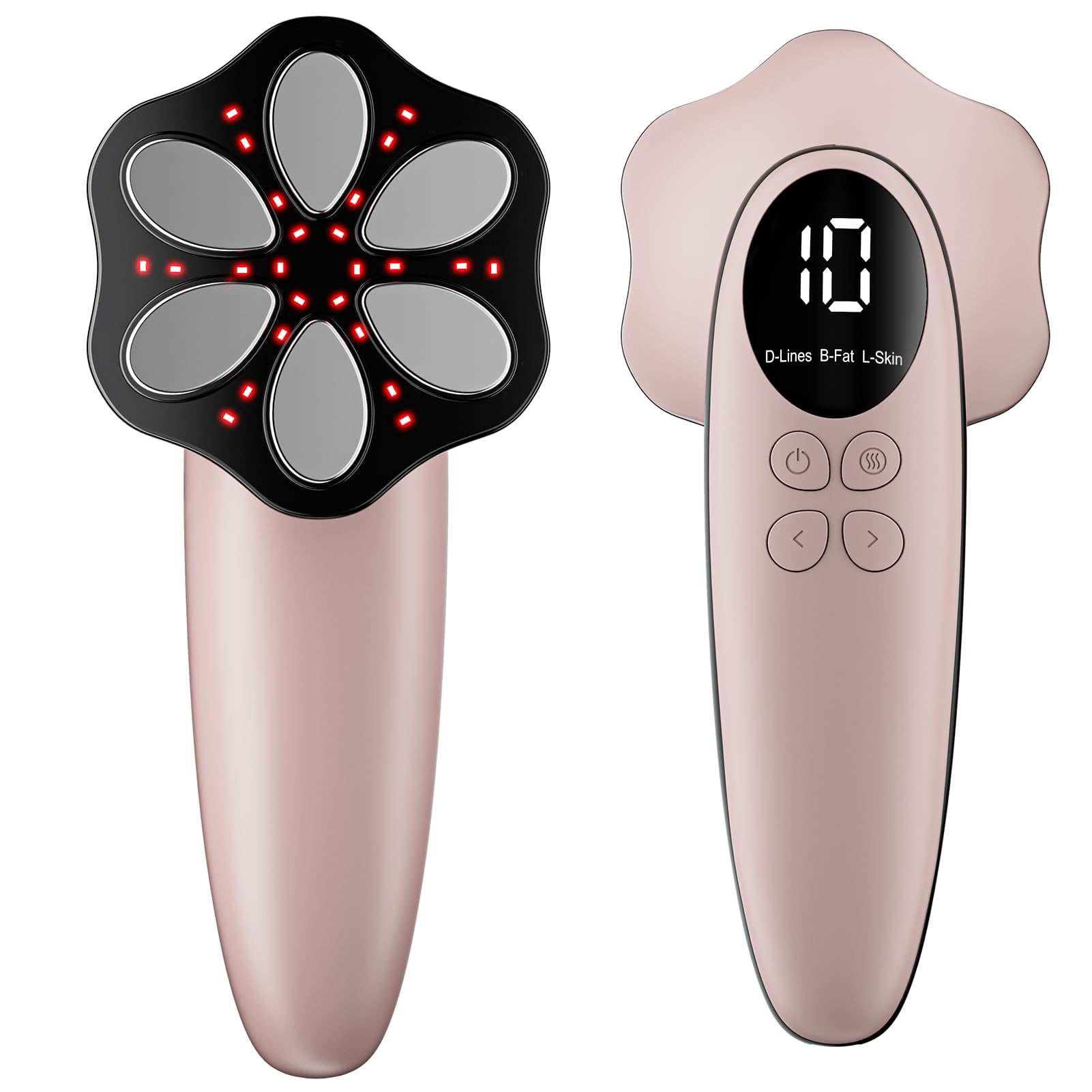 Masseur Anti Cellulite électriques Appareil Massage, 6 Têtes de Massage Multifonctionnel Portable, Unisexe, Lifte, Resserre et Masse la Peau (Rose Gold)