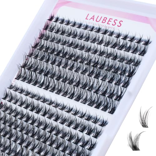 Image of Natural Lash Clusters Wispy Eyelash Clusters LAUBESS Cluster Eyelash Extensions D Curl Cluster Lashes Mix Tray Soft Thin Band Short Individual Lashes (Natural 01 /02-0.07D-8-14mm)