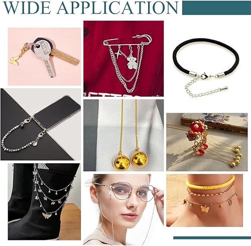 Miniatura 18 de PH PandaHall Alrededor de 1200 anillos de salto abiertos de acero inoxidable 304 de diámetro de 0.236 in, calibre 21, 2 colores para hallazgos de 2