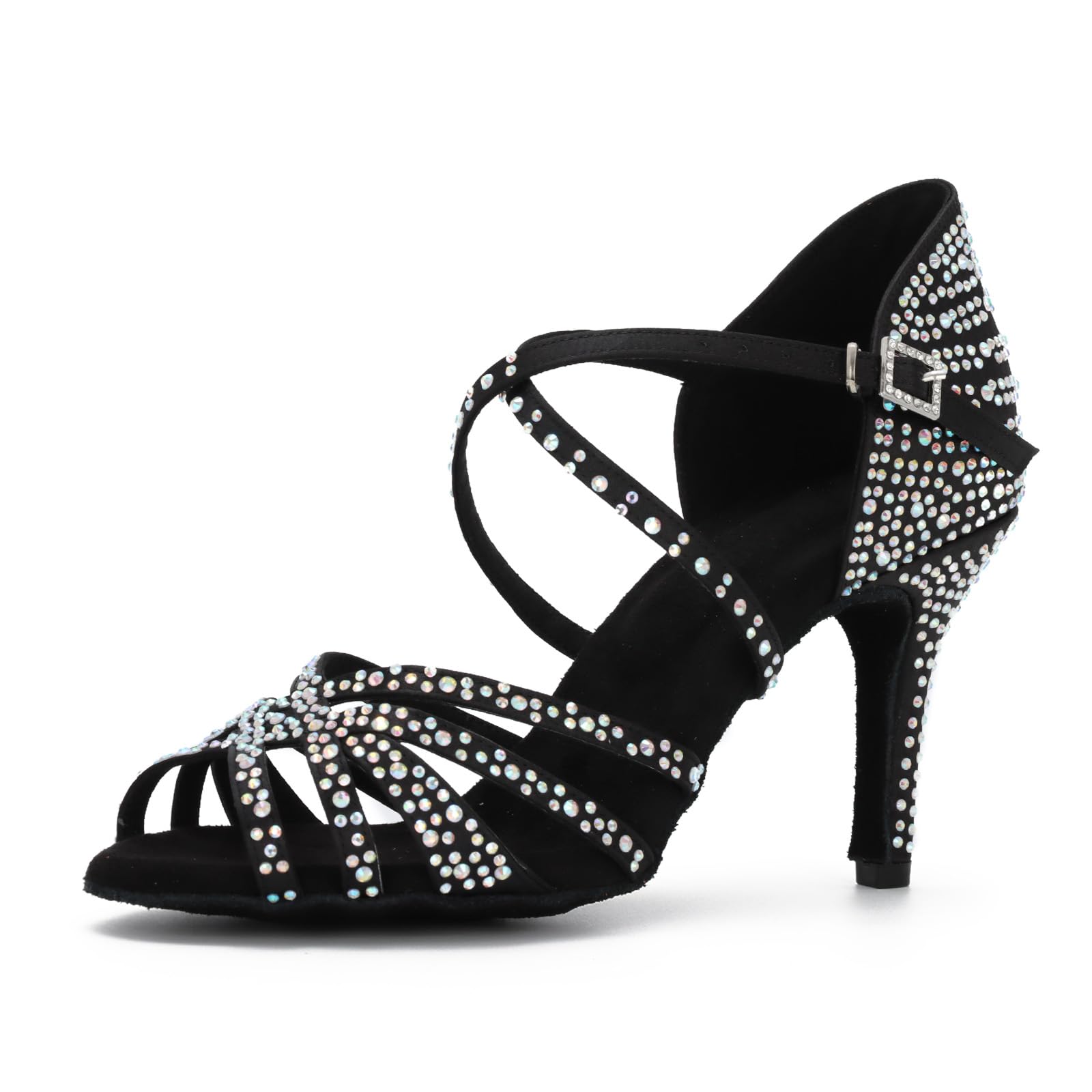 Taoyoule Damen Latein Tanzschuhe Glitzer Diamant Salsa Samba