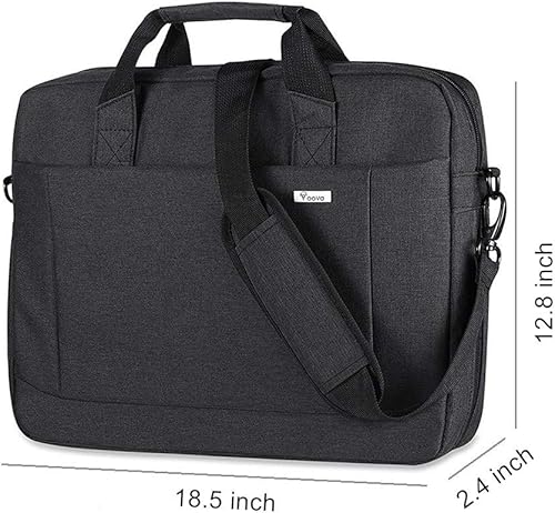Miniatura 6 de Voova Maletín para laptop de 17 17.3 pulgadas, bolsa de mensajero multifunción expandible, funda de transporte impermeable para computadora con