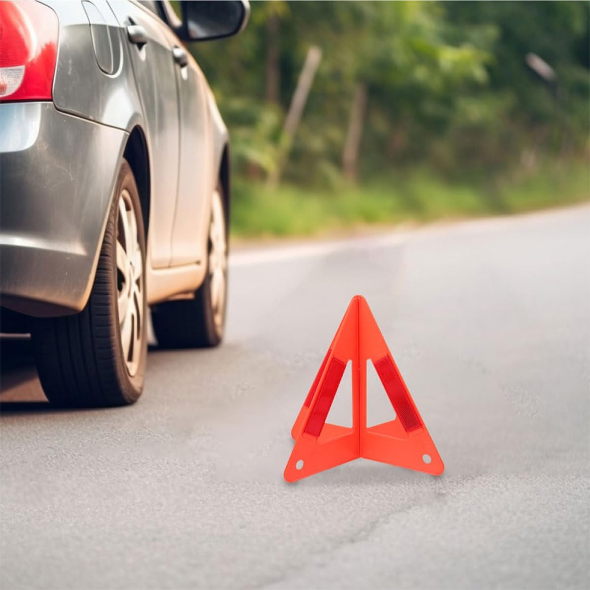 TEHAUX 4pcs Reflective Warning Triangles, Portable Roadside Safety Kit