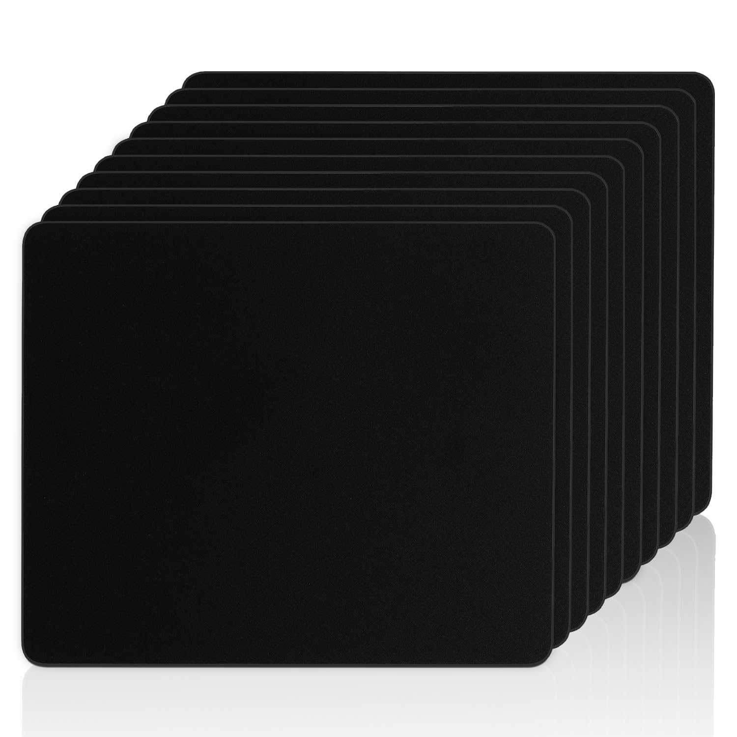 Mouse Pad Non-Slip Rubber Base Computer Mousepad, Superb Tracking Accuracy and Smooth Surface Mouse Control, Mouse Pads for Office, Home & Gaming 7.75 x 9.25 in, Black - 10 Pack