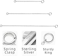 Vista 8 de Extensor de collar de plata de ley 925, extensores de cadena de collar para mujer, pulsera de cadena, extensión de joyería para collares, juego de 3