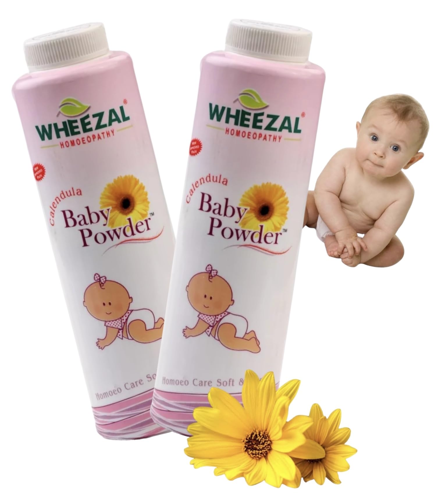 Mep-01 Wheezal Baby Powder (Wheezal Calendula Baby Powder) 100gm - SET OF 2-image-2