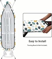 Vista 5 de Funda para tabla de planchar de 15 x 54 pulgadas, resistente al calor, borde elástico resistente, superficie antideslizante, múltiples patrones