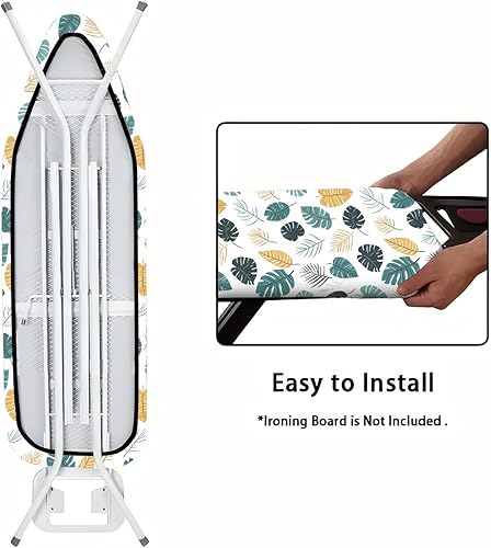 Miniatura 5 de Funda para tabla de planchar de 15 x 54 pulgadas, resistente al calor, borde elástico resistente, superficie antideslizante, múltiples patrones