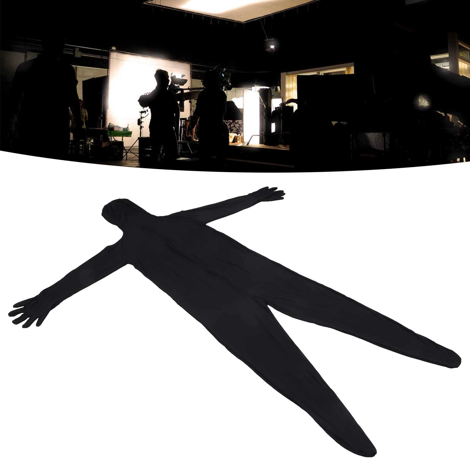 Ausla Body Fotografico Chromakey, Completo in Tessuto Elasticizzato per Tutto il Corpo con Cerniera Invisibile per Produzione Video e Streaming Live