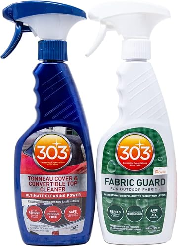 303 Convertible Fabric Top Cleaning and Care Kit - Cleans And Protects Fabric Tops - Includes 303 Tonneau Cover And Convertible Top Cleaner 16 fl. oz. + 303 Fabric Guard 16 fl. oz., (30520)