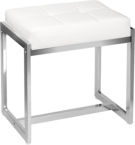 Miniatura 11 de Taburete de tocador, taburetes de silla de tocador para sala de maquillaje, taburete cuadrado de lino para tocador, otomanos pequeños acolchados