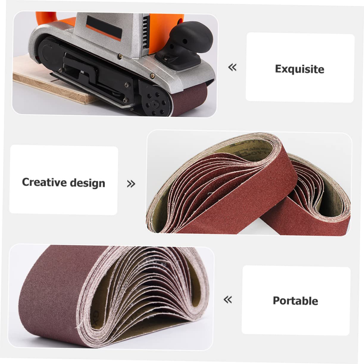 VILLCASE 4x24 Sanding Belts 80 Grit for Belt Sander 6pcs Sandpaper Bands for Woodworking Tool Accessories and Carpentry