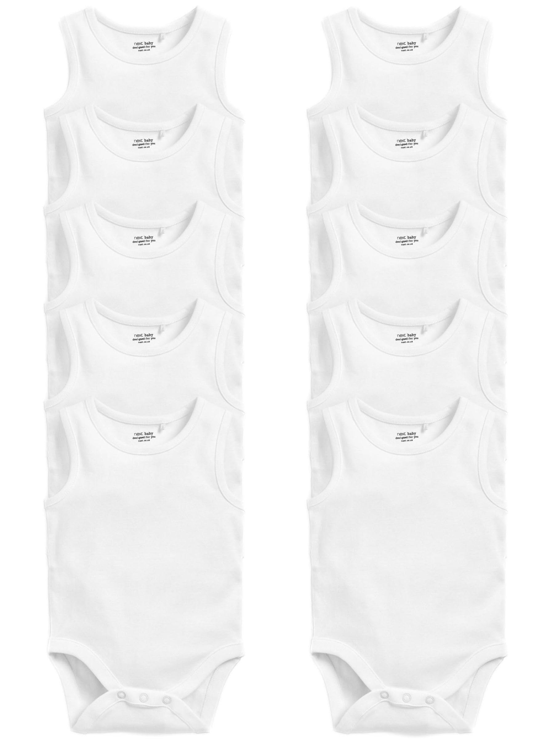 NEXT Bébé Débardeur pour bébé 100% coton, lot de 10 Blanc Newborn
