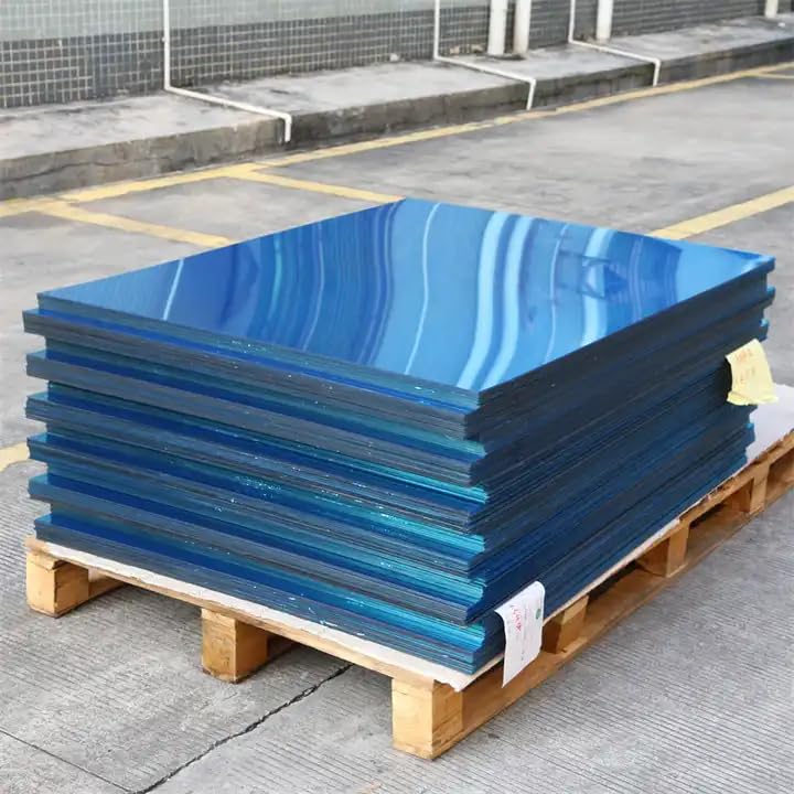 Image of Set of 2 Acrylic Blue Mirror Sheet,Light Blue Mirrored Acrylic Lucite Plexiglass Sheet (Actual Size 11.875 inch x 11.875 inch) (1 /8'')