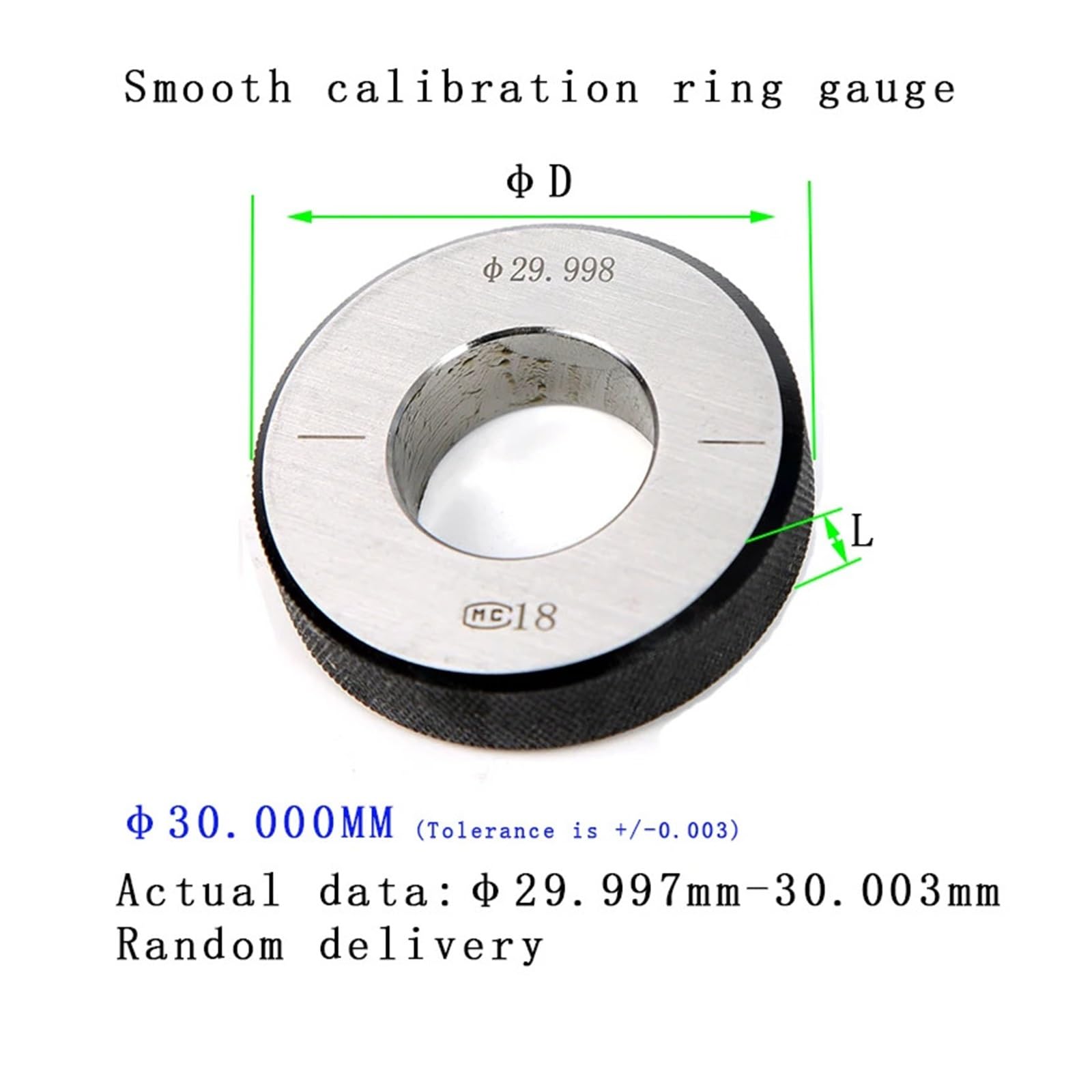 Einstellring, 16-30mm Ring Gauge Glatte Loch Kalibrierung Messwerkzeug Innen Durchmesser Ring gage(PLAIN ring gage,30.000mm)