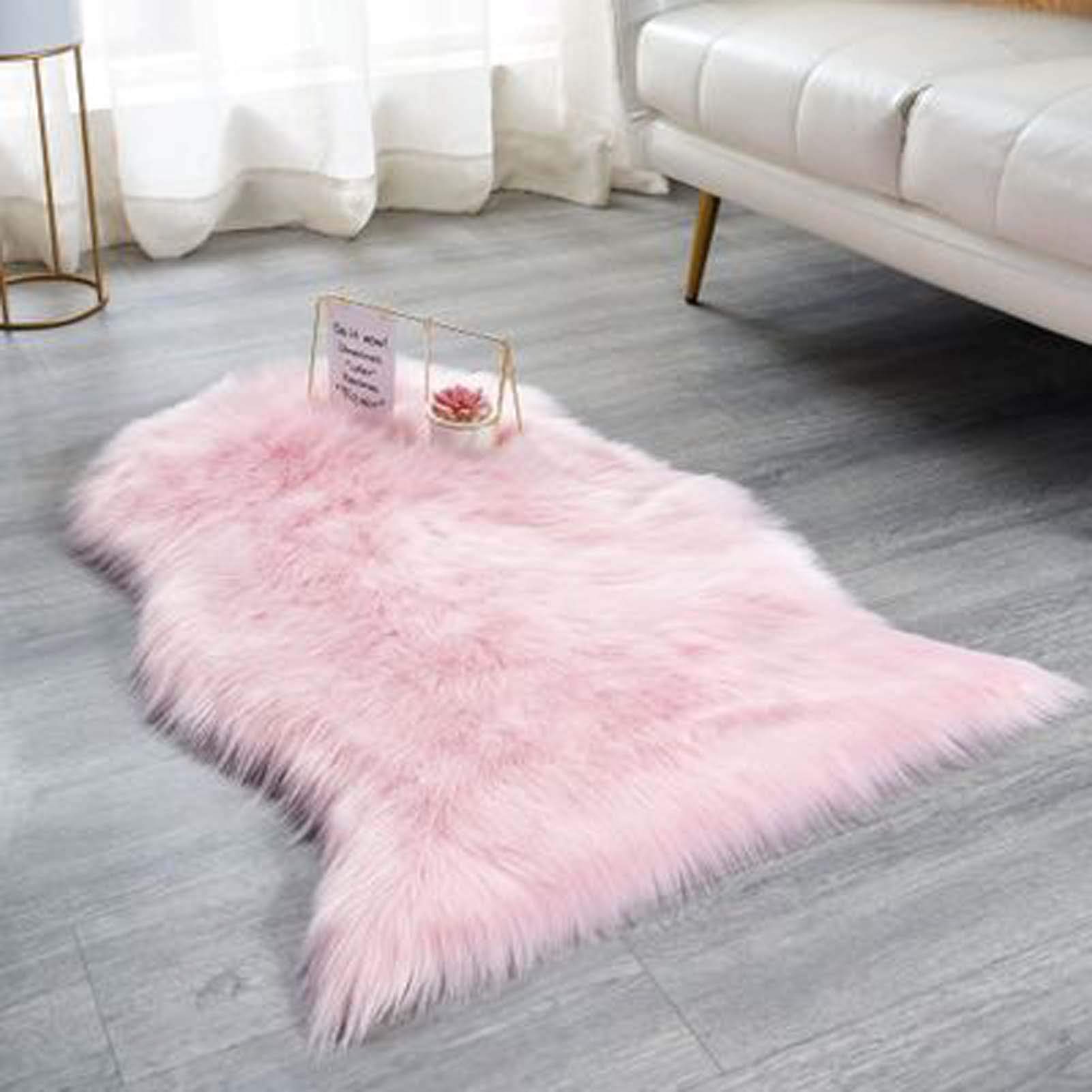 Tappeto in pelliccia sintetica di alta qualità 90x120 cm, lussuoso e morbido, coprisedia in pelle di pecora, cuscino per seduta, tappeto soffice adatto per soggiorno e camera da letto, divano