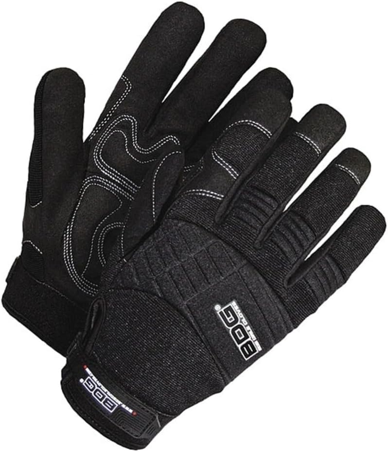 Bob Dale Gloves 20110605BL Mechanics Glove Synthetic Leather Anti-Vib Gel Palm Black,