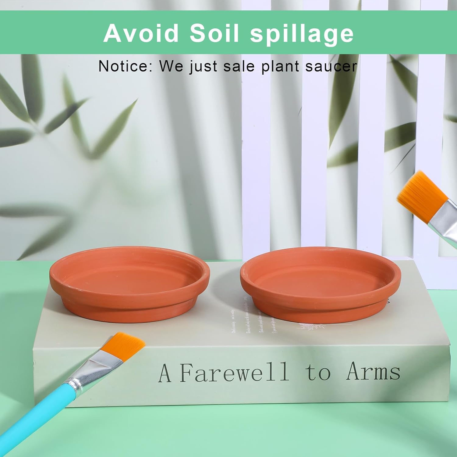 12 Pack 4.5 Inch Clay Trays, Durable and Thicker Terracotta Flower Pot Saucers for Flowers Round Clay Plate for Pots, Indoor & Outdoor Suitable for 4 inch Flower Pots