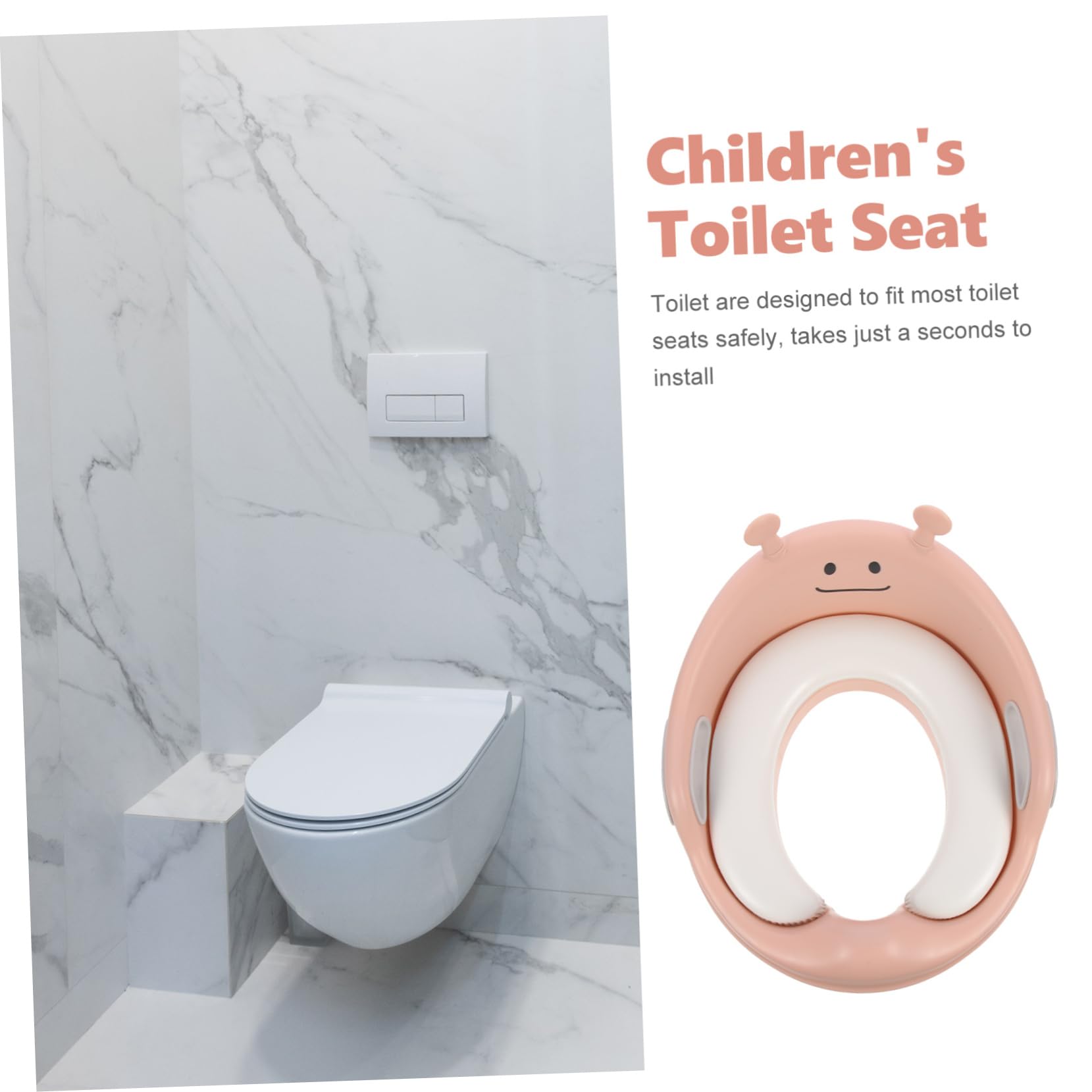 Asiento de Inodoro para Niños Dibujos Animados y Asas | Pu y Pp, Ajuste Ergonómico, Instalación Sencilla, Compatible Mayoría de Wc